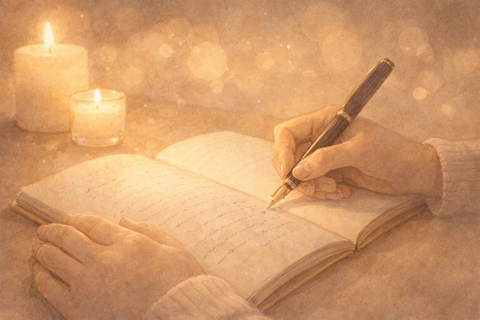 ノートに願い事を書いているイメージ